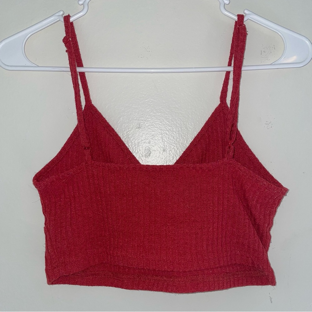 SHEIN size small red textured crop top
